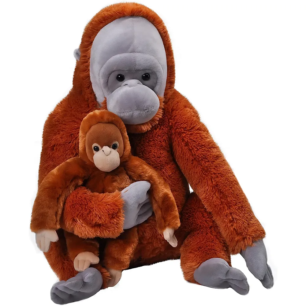 meinspielzeug - Wild Republic Rainforest Orangutan mit Baby - 76 cm | Affen Pl�sch