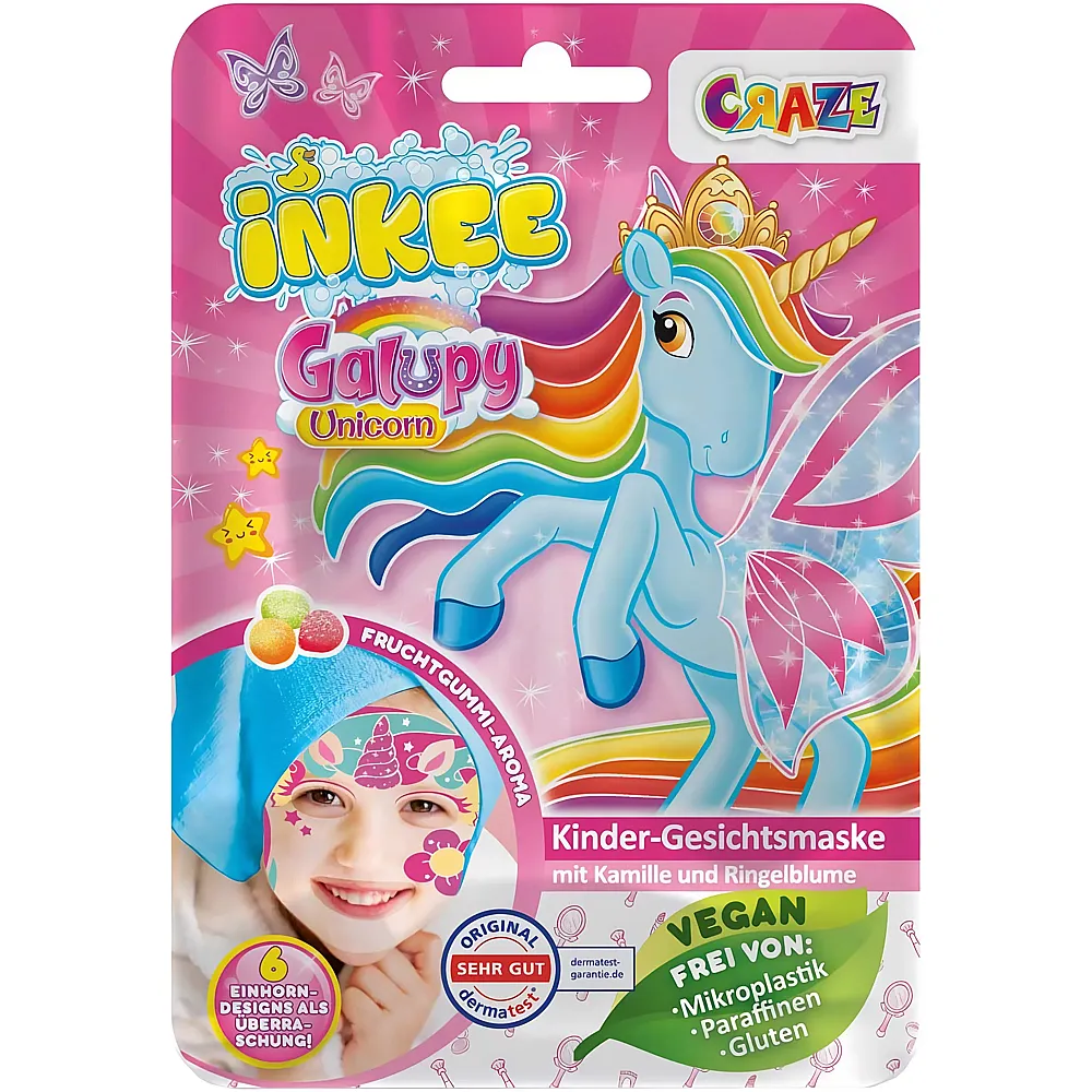 Craze Inkee Gesichtsmaske Galupy Unicorn