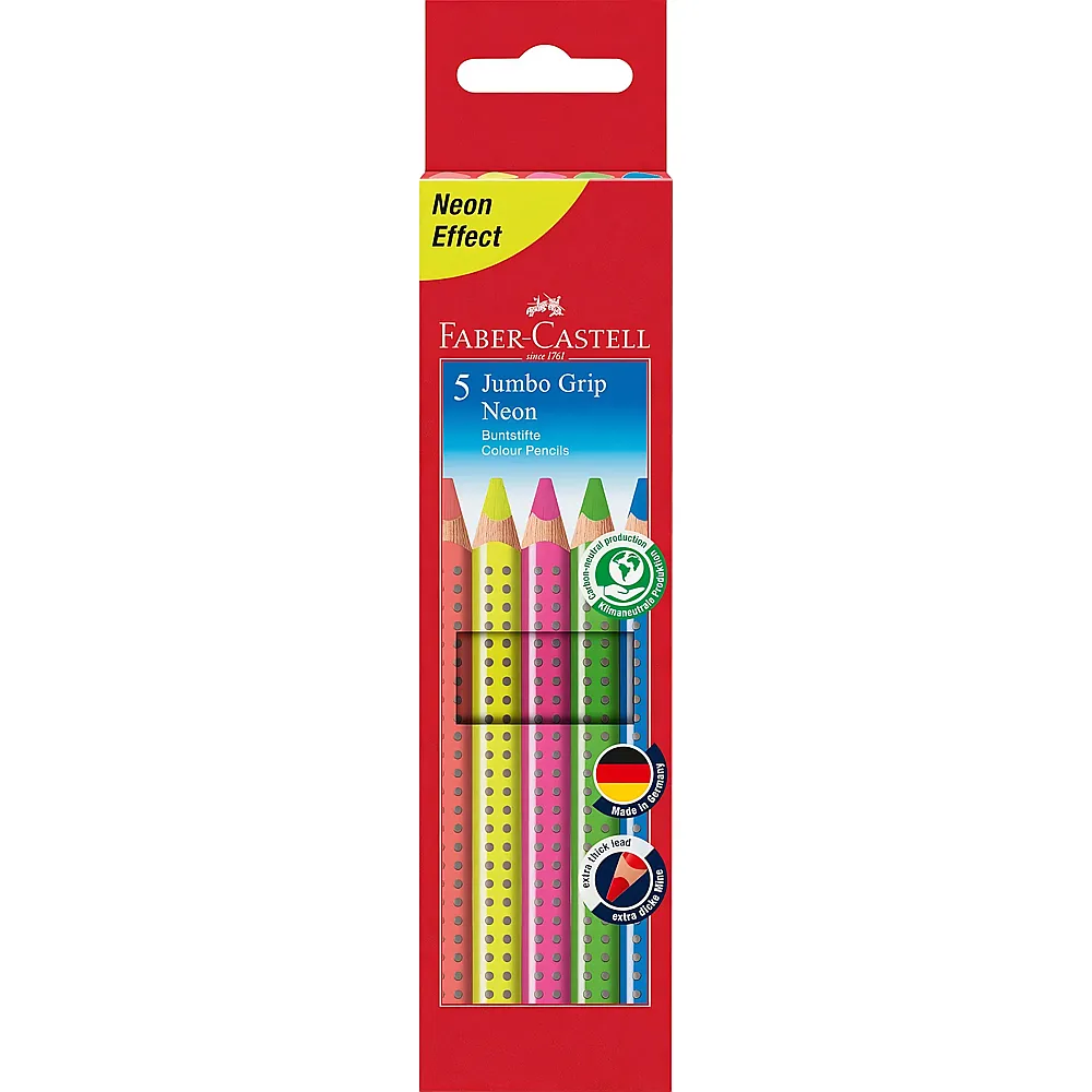 Faber-Castell Jumbo Grip Buntstifte Neon 5Teile