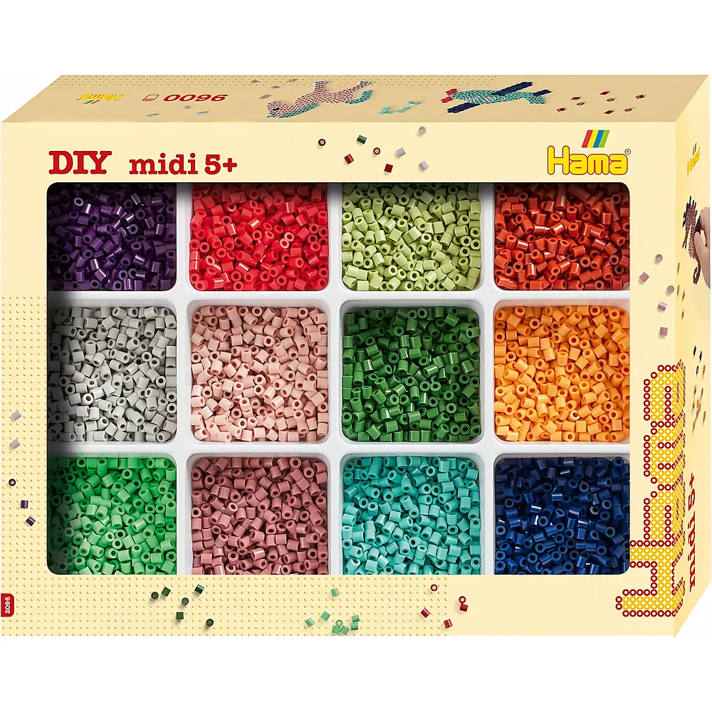 Hama B�gelperlen midi Sortierbox gef�llt 12 Farben 9000 St�ck
