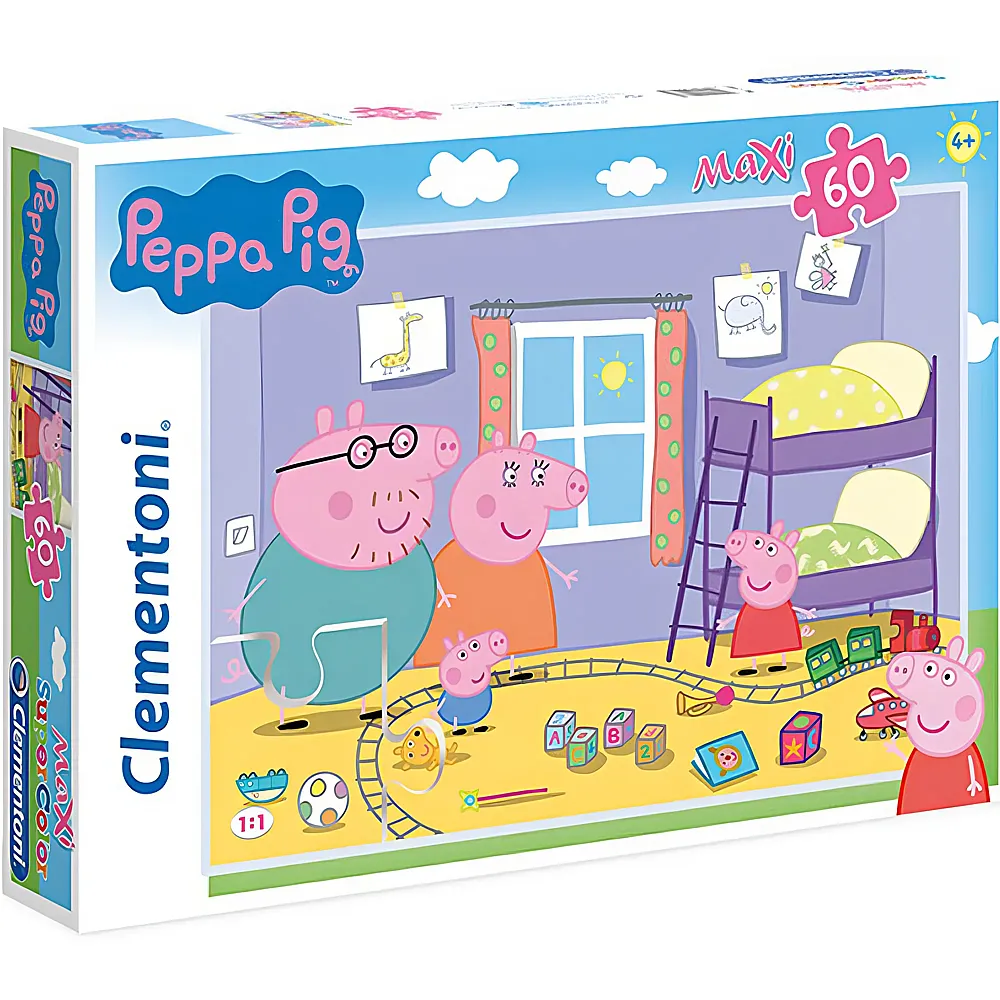 Clementoni Puzzle Supercolor Maxi Peppa Pig 60XXL | Puzzle XXL-Teile