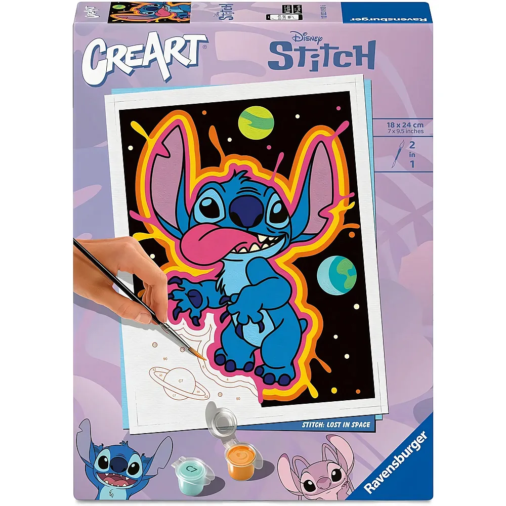 meinspielzeug - Ravensburger CreArt Malen nach Zahlen - Stitch: Verloren im All Lilo & Stitch