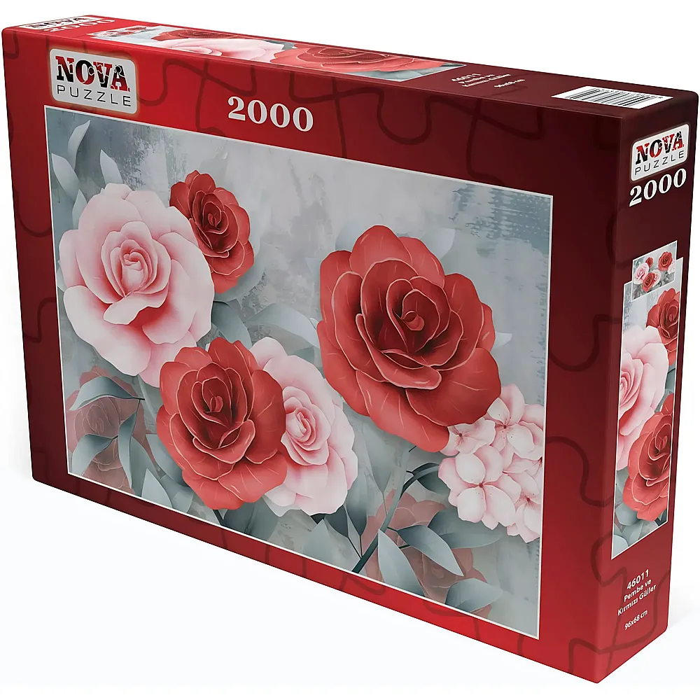 Nova Puzzle Pink and Red Roses - 2000 Teile