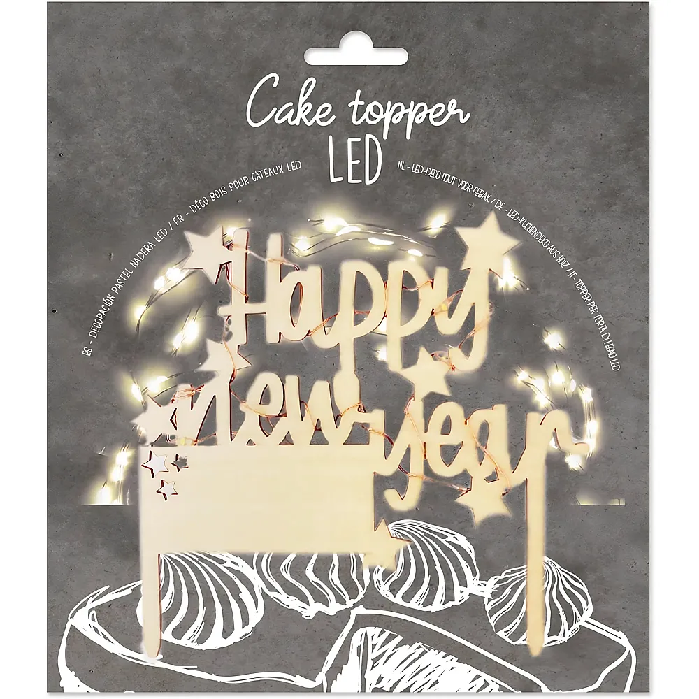 ScrapCooking LED Cake Topper - Happy New Year