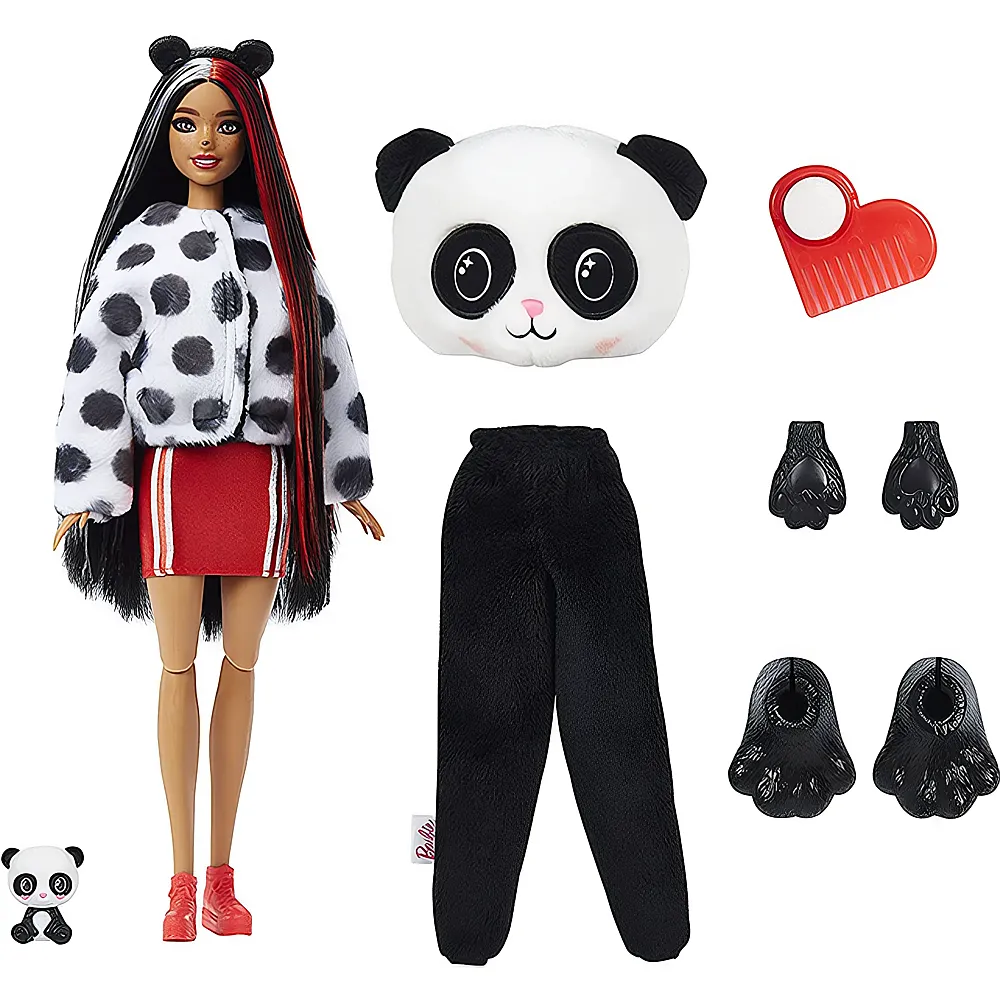 Barbie Cutie Reveal Puppe mit Panda-Plschkostm