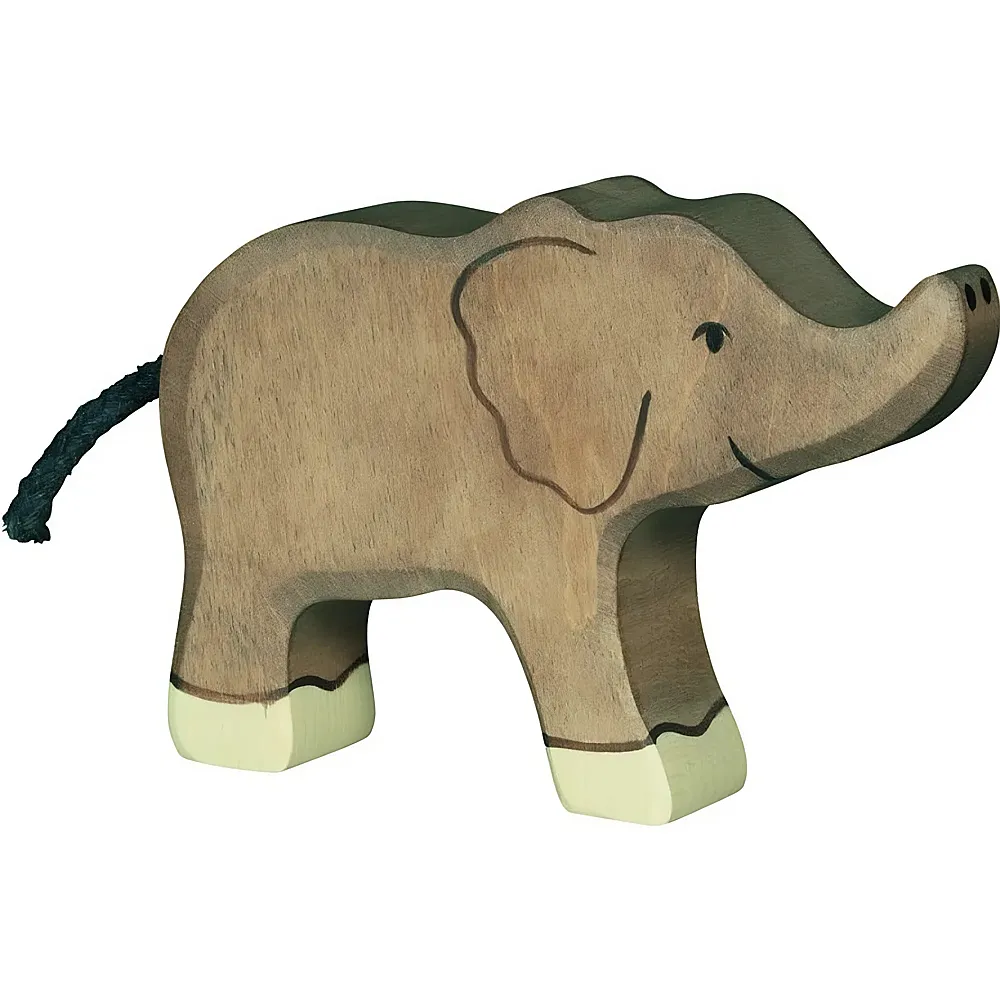 Holztiger Elefant Klein, R�ssel hoch | Bauernhoftiere