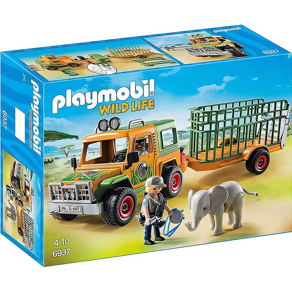 PLAYMOBIL Wild Life Rangergel�ndewagen mit Anh�nger 6937