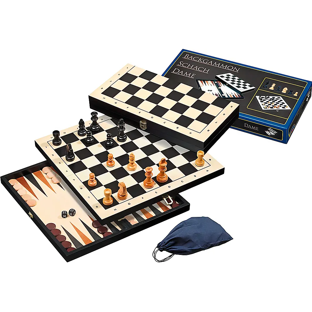 Philos Spiele Schach-Backgammon-Dame-Set | Spielesammlungen