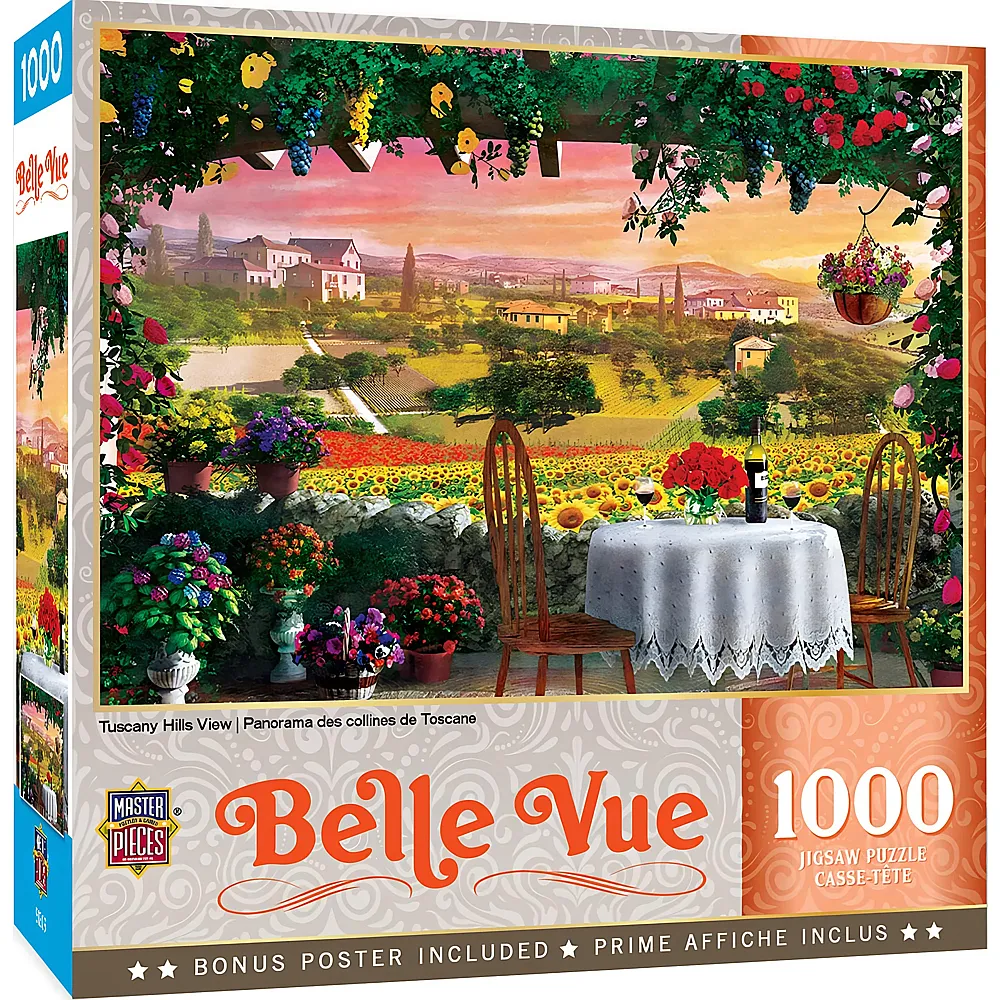 Master Pieces Puzzle Belle Vue Tuscany Hills View 1000Teile