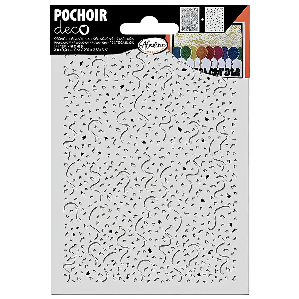 Aladine Pochoir deco Schablone Papierkreationen Konfetti - 2 Teile | Malsets