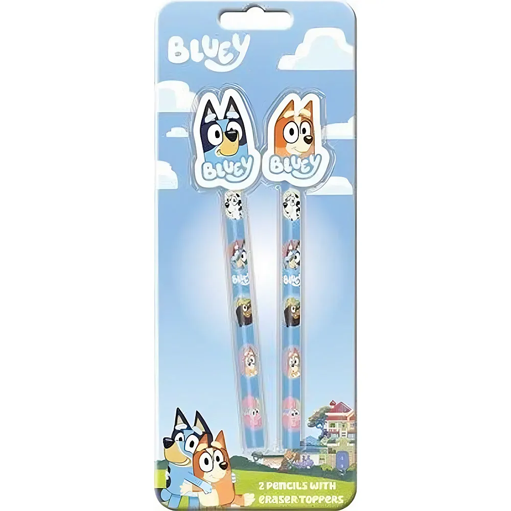 Euromic Bluey Bleistifte mit Topper - 2 Teile