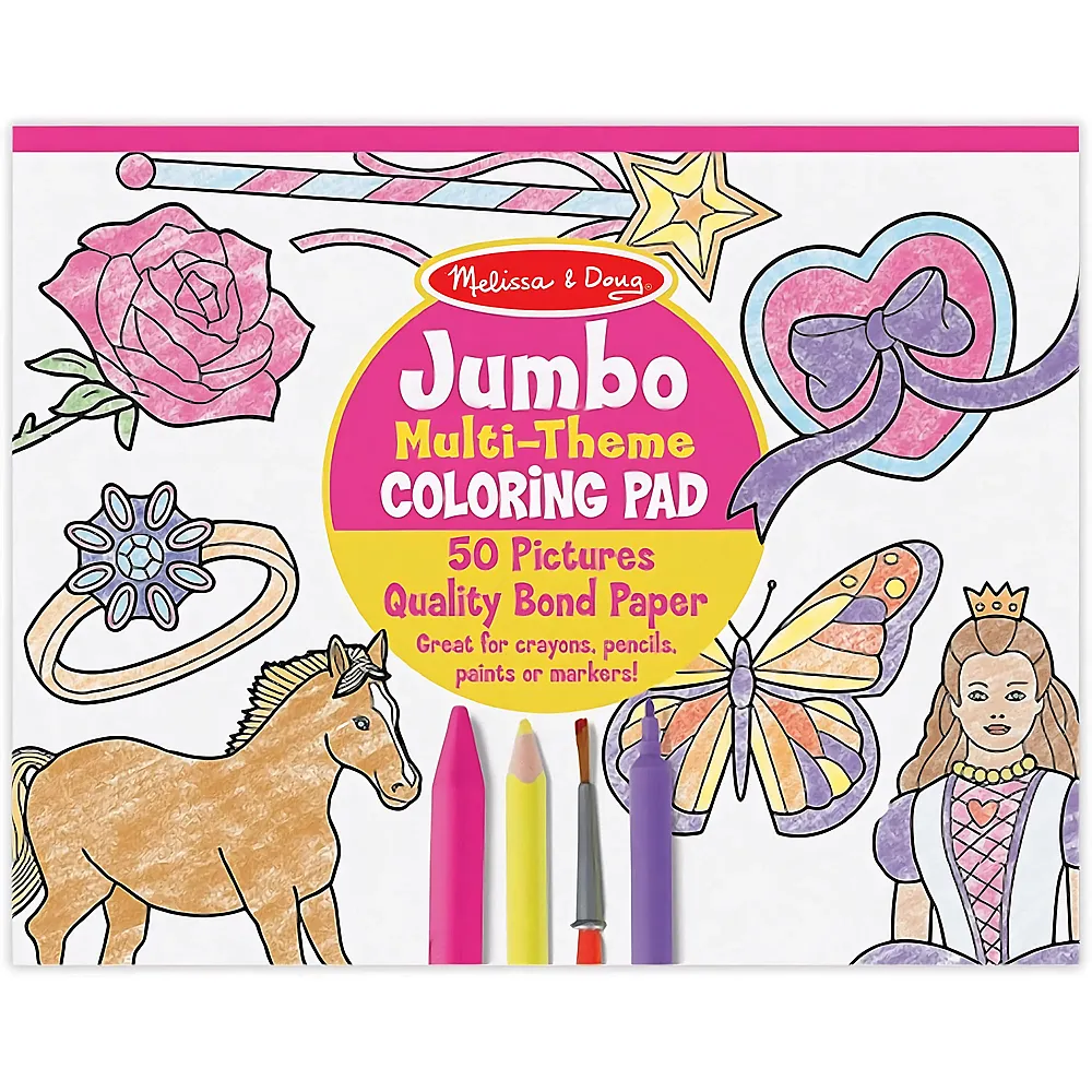 meinspielzeug - Melissa & Doug Riesenmalblock mit Pferden, Herzen, Blumen | Malb�cher