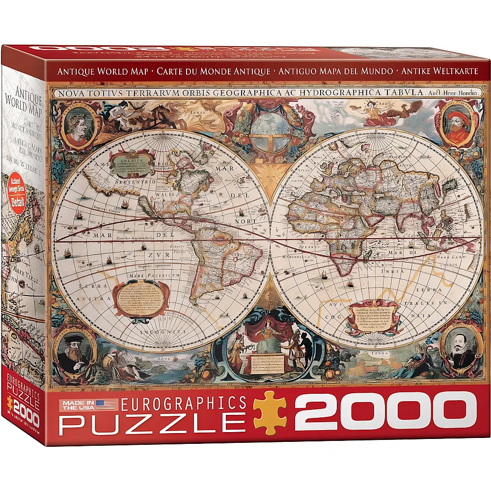 Eurographics Puzzle Antique World Map 2000Teile