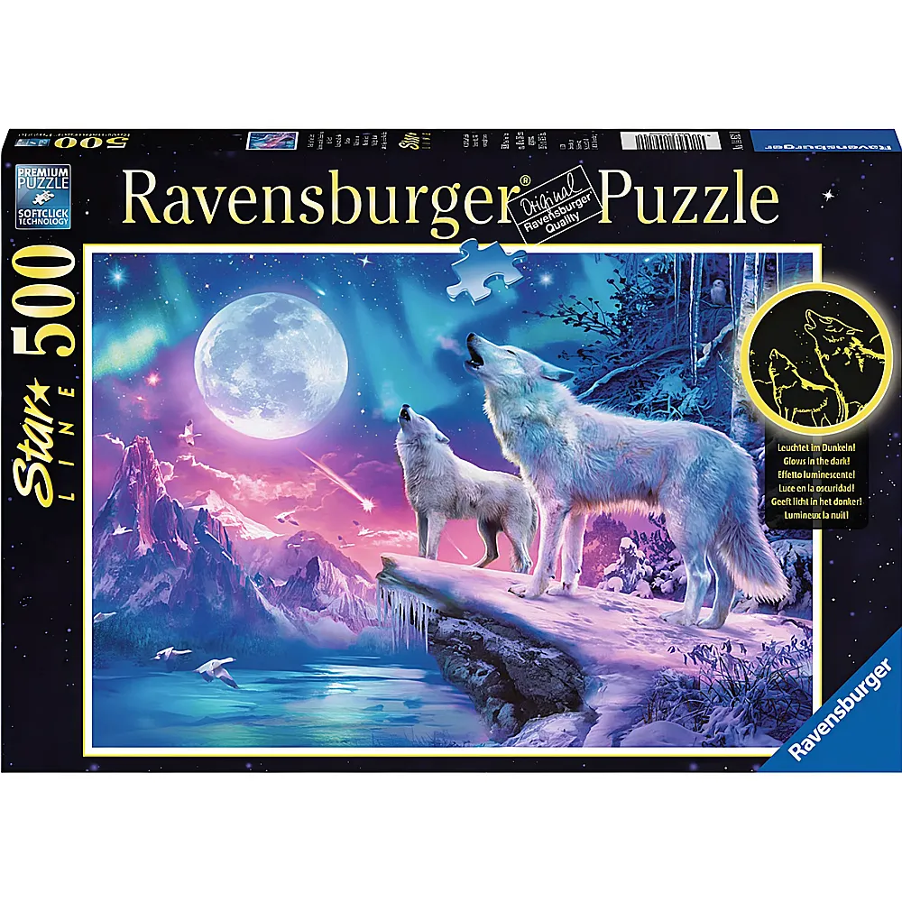 Ravensburger Puzzle Star Line Wolf im Nordlicht 500Teile