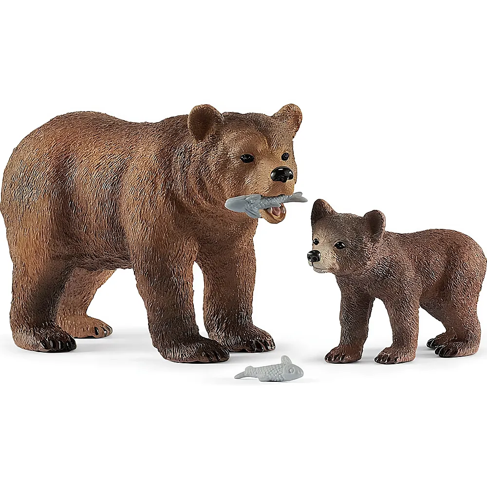Schleich Wild Life Grizzlybr Mutter mit Jungem