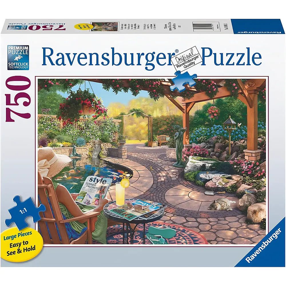 Ravensburger Puzzle Gem�tliches Gl�ck im Hinterhof - 750 Teile