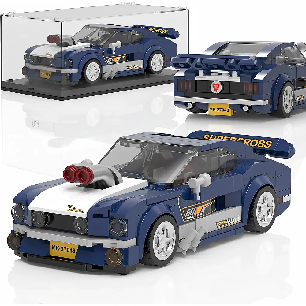 Mould King Speed Champion Mustang Sportwagen mit Acrylvitrine 27048