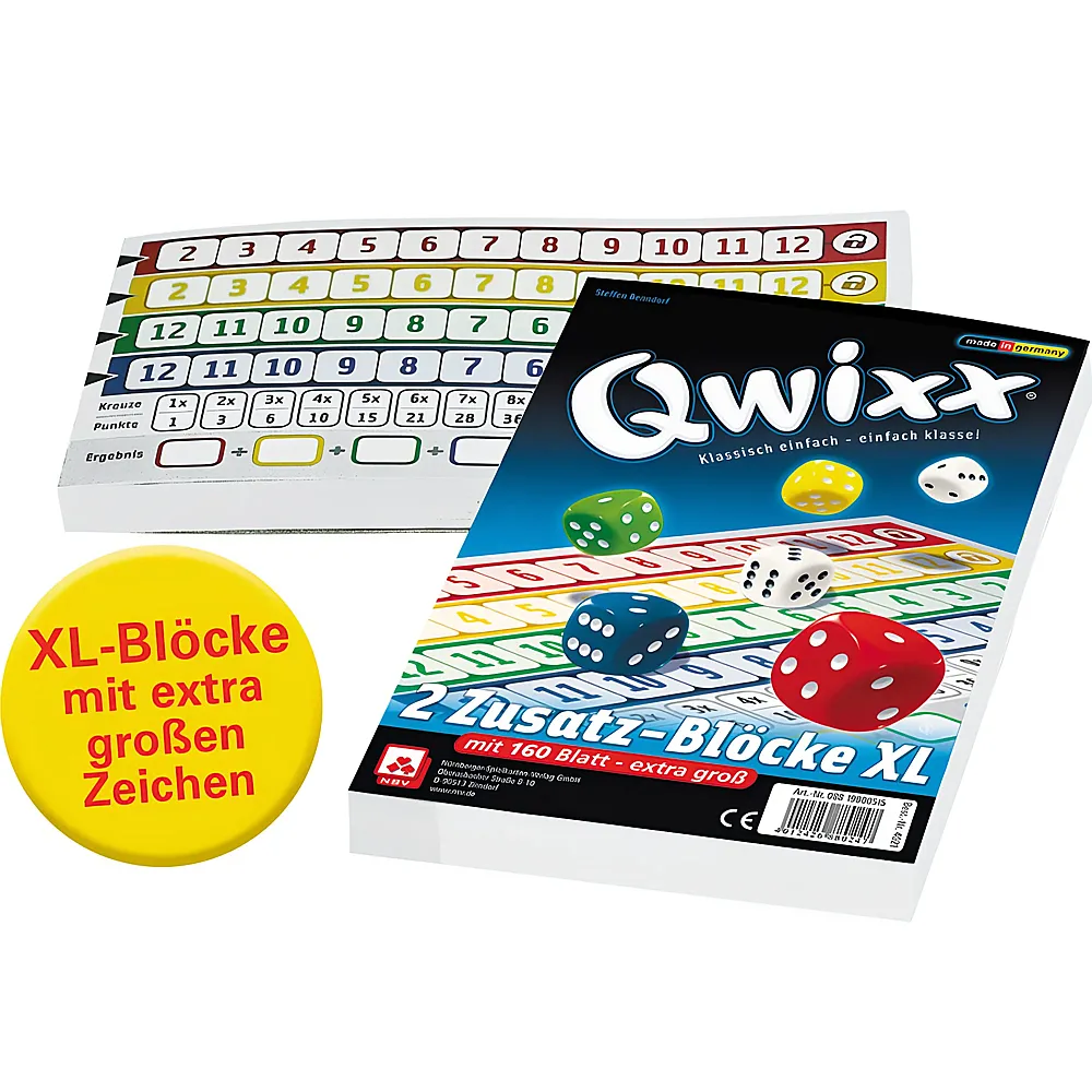 NSV Spiele Qwixx XL - Zusatzblcke | Spielezubehr