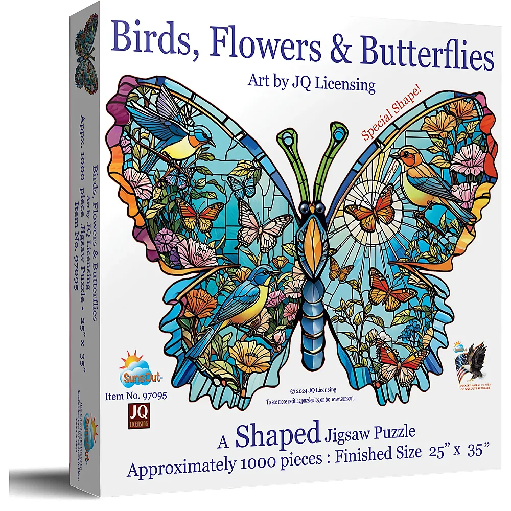 SunsOut Puzzle JQ Licensing V�gel, Blumen und Schmetterlinge - 1000 Teile