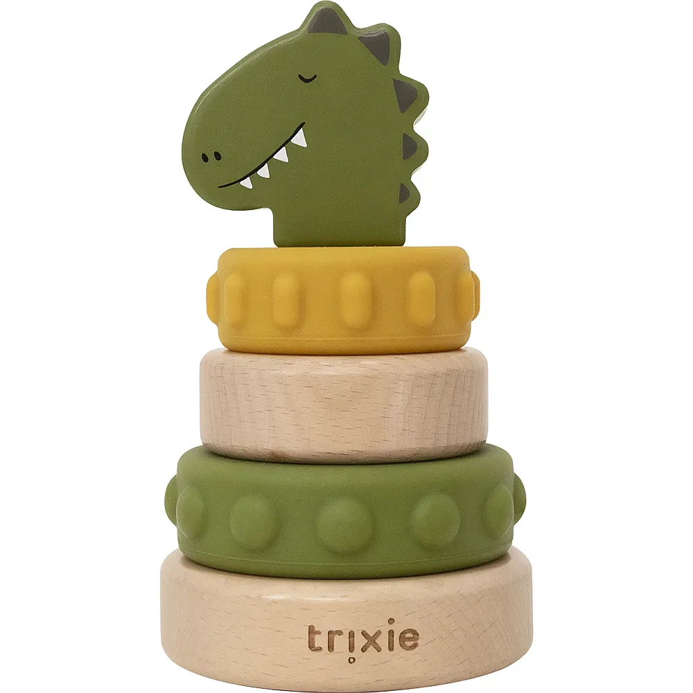 Trixie Stapelturm aus Holz und Silikon Dino