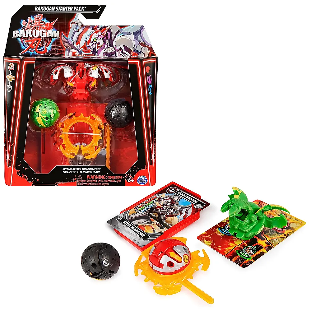 Spin Master Bakugan 3.0 Starter Pack mit 3 B�llen 1 Special Attack Dragonoid, 2 Core Balls Nillious und Hammerhead