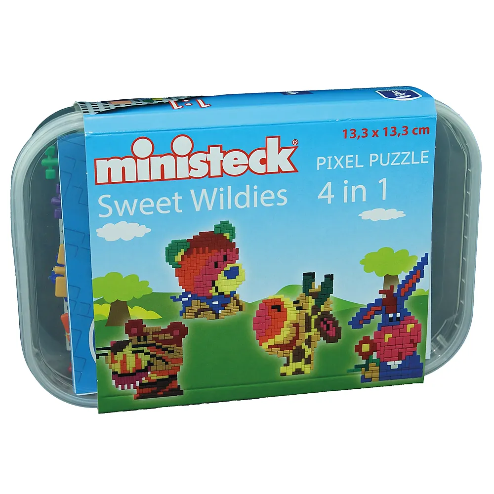 meinspielzeug - Feuchtmann Puzzle Ministeck Wildtiere 4in1 DE/FR/IT/EN | Mosaik