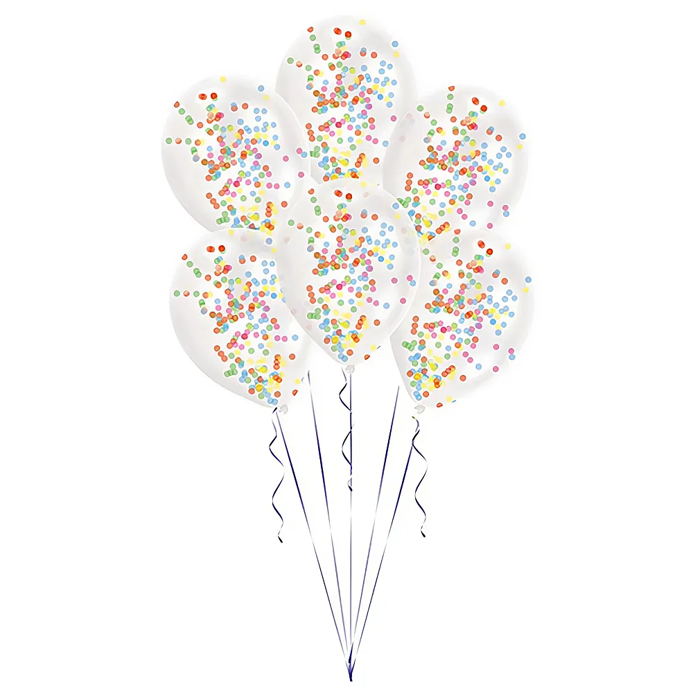 Amscan Ballone mit Konfetti Fllung bunt 6Teile | Kindergeburtstag
