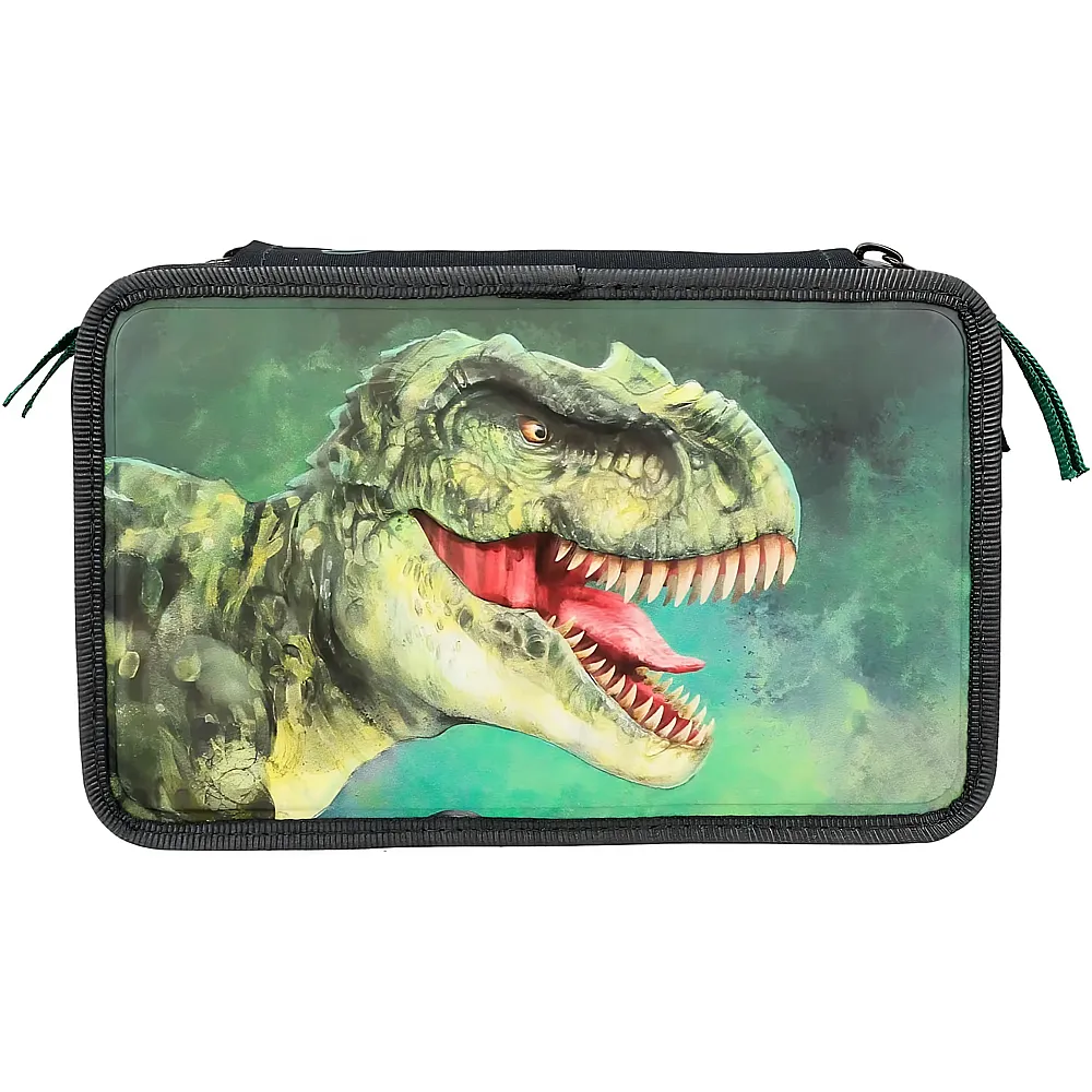 Depesche Dino World Gef�llte 3-Fach Federtasche im Dinosaurier-Design mit 3D-Effekt