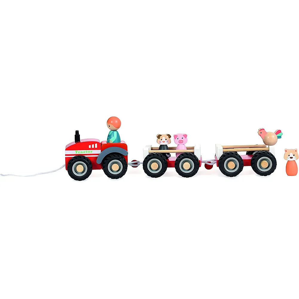 Egmont Traktor mit 2 Anh�ngern, Bauer und Tiere - Ziehen & Schieben
