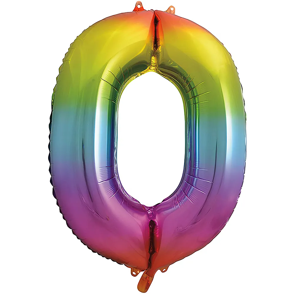 Unique Alu-Luftballon Rainbow Metallic Nr. 0 - 86 cm | Folienballone