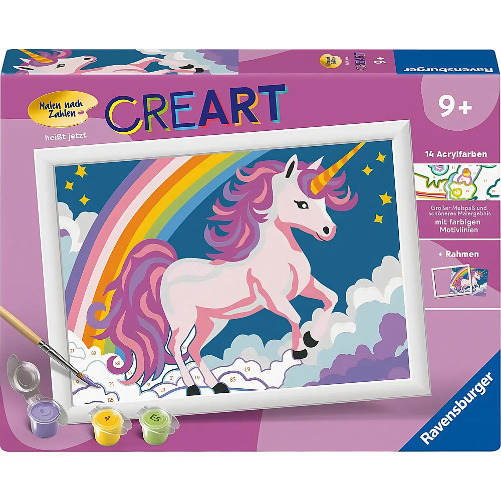 Ravensburger CreArt Malen nach Zahlen Pinkes Einhorn