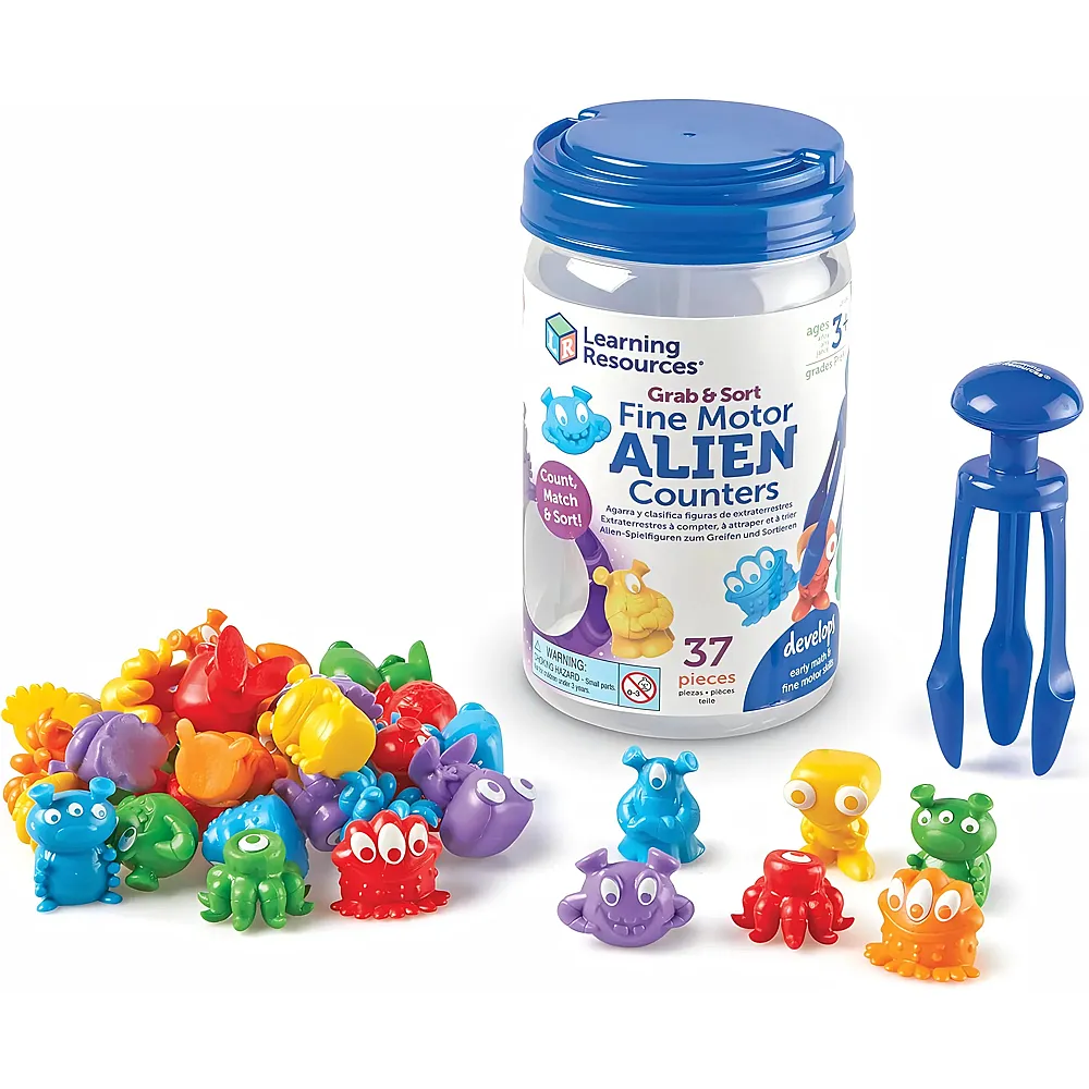 Learning Resources Feinmotorikset Alien-Spielfiguren zum Greifen und Sortieren