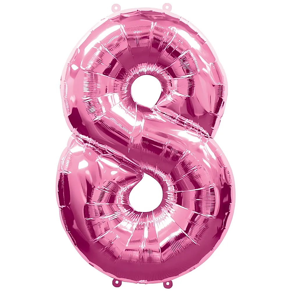 Amscan Zahlen Pink Folienballon Nummer 8 Pink 86cm | Kindergeburtstag