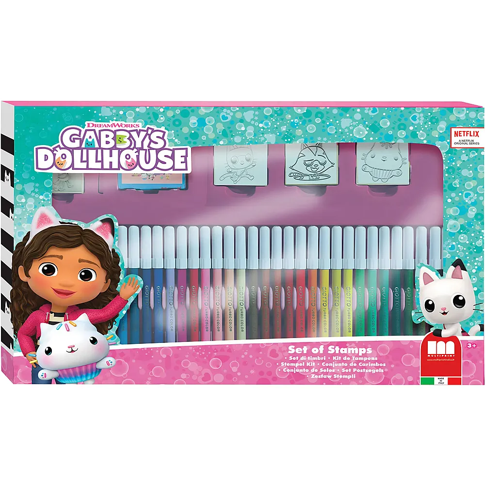 Multiprint Gabby's Dollhouse Malset mit Stempeln - 41 Teile - Malsets