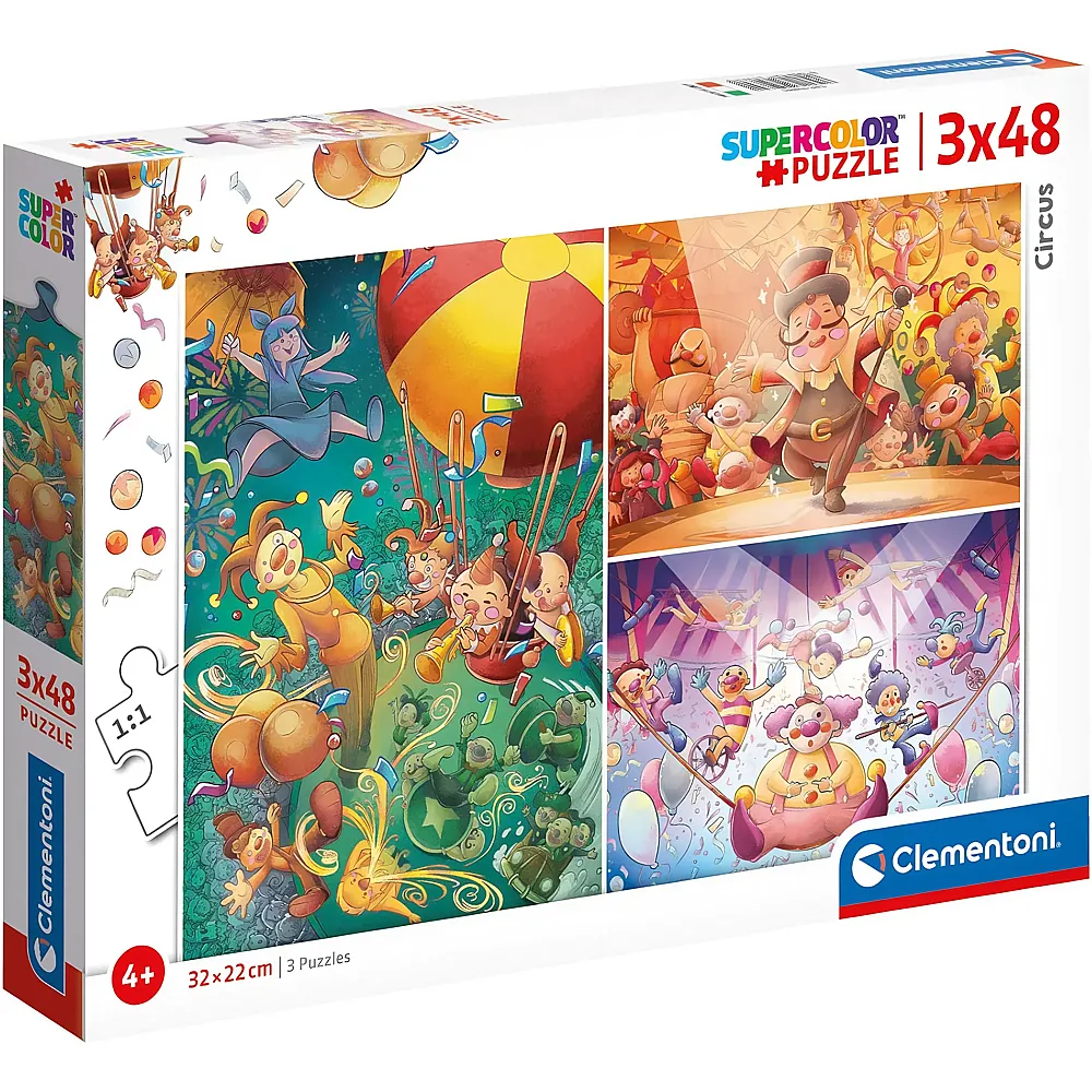Clementoni Puzzle Supercolor 3in1 Zirkus - 48 Teile