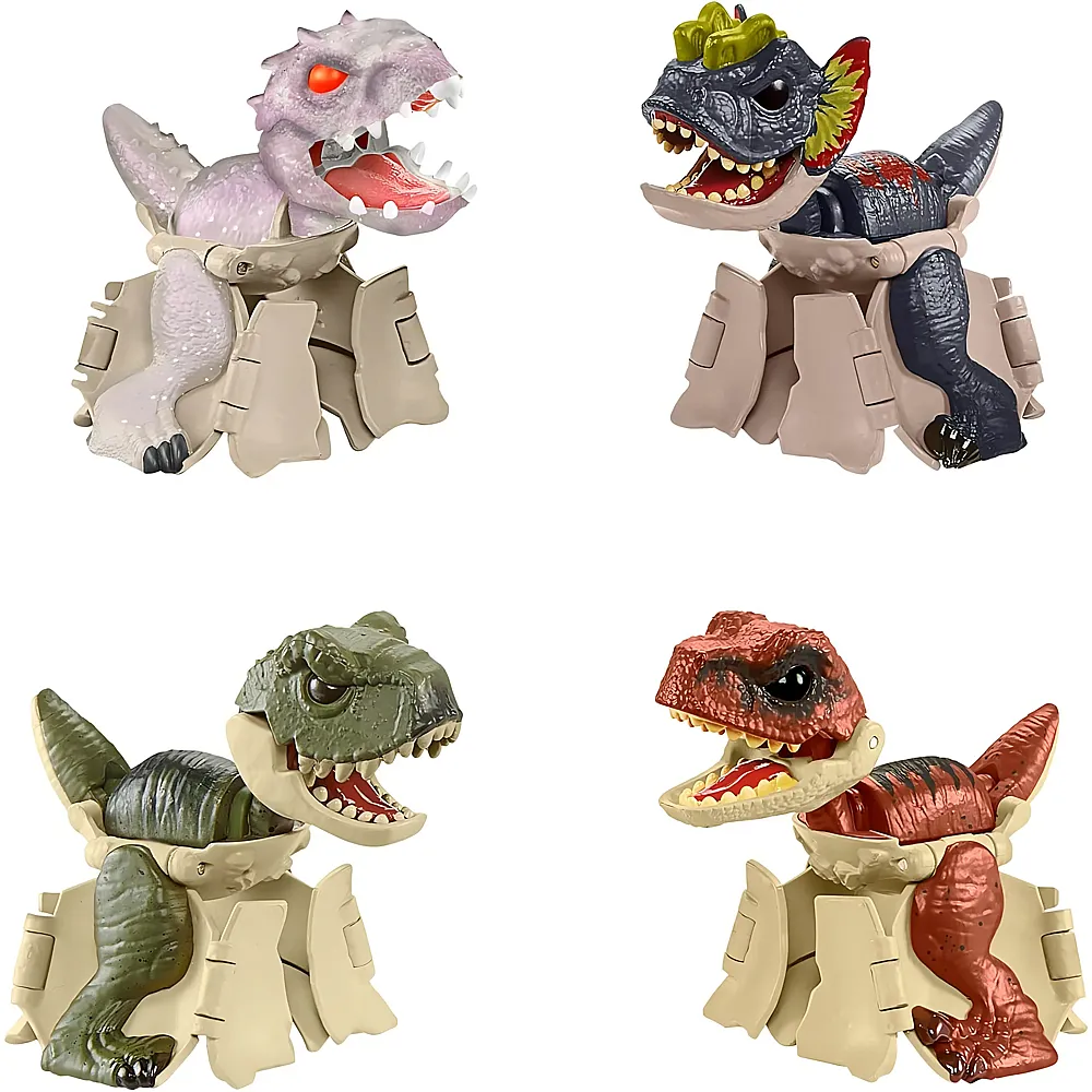 Mattel Jurassic World 4er-Pack Ei zu Dinosaurier-Verwandlungsspielzeug