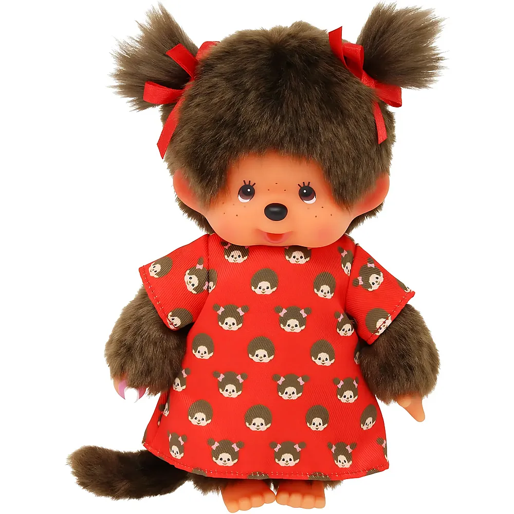 Monchhichi M�dchen mit Monchichikleid und Schleifen - 20 cm