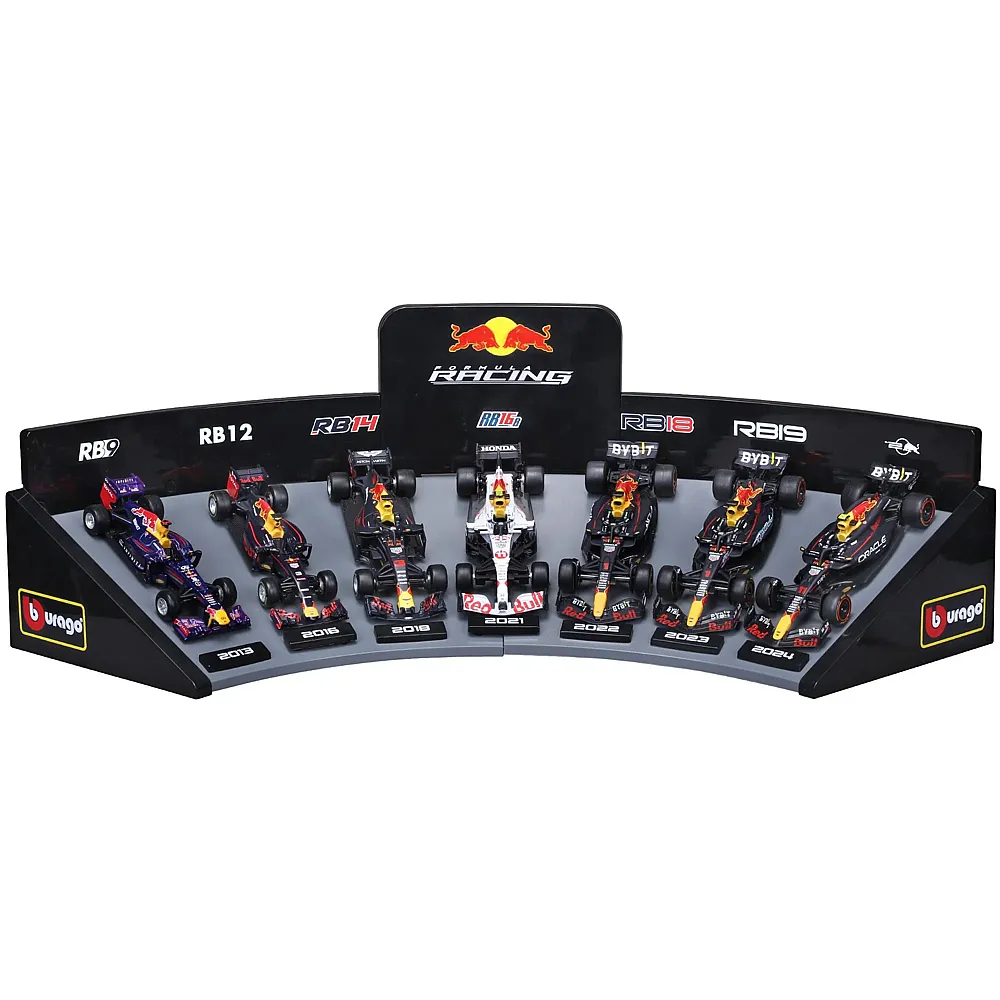 Bburago 1:43 F1 7er-Set Displaykurve Red Bull Racing