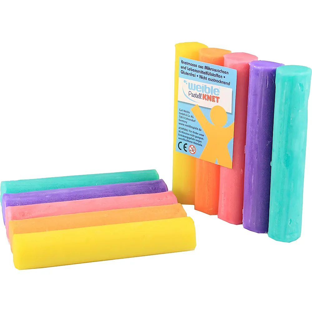 meinspielzeug - Weible 5er Pack Rollenknete Pastell 200g | Kneten & Formen