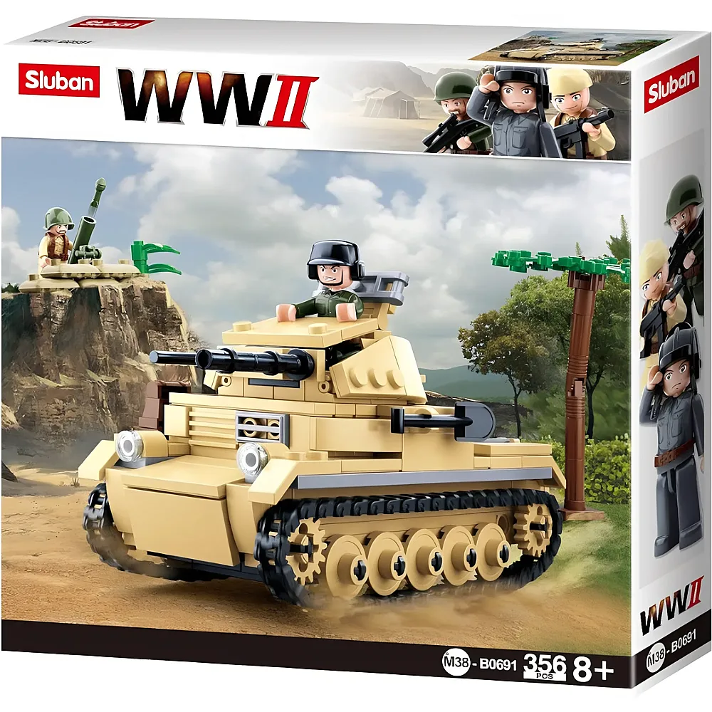 Sluban Army WWII Leichter Deutscher Panzer - 356 Teile