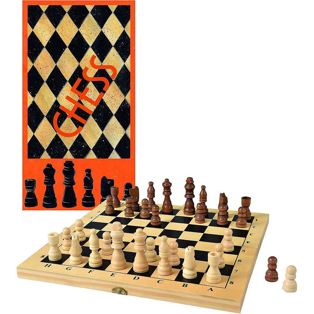 Egmont Schachspiel In Holzklappkassette Vintage Verpackung, 31 x 17 x 4 Cm - Suche