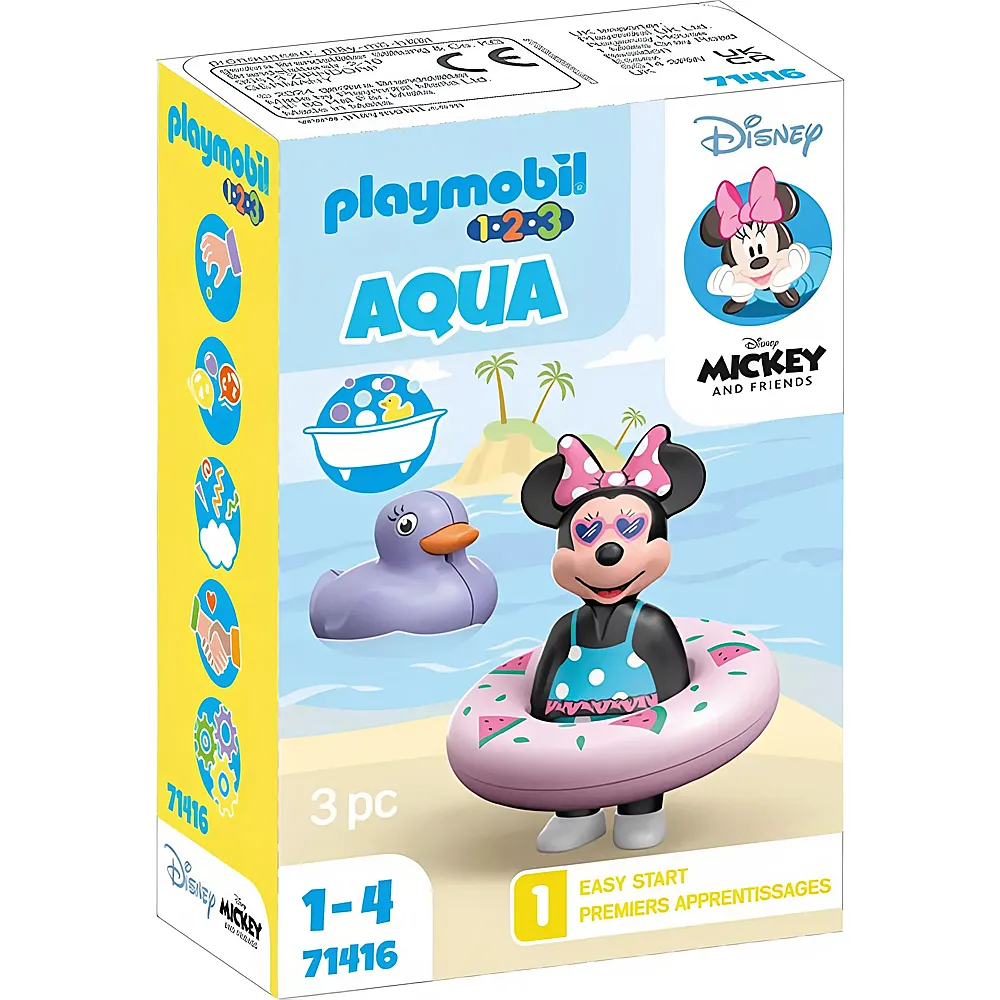 PLAYMOBIL 1.2.3 Aqua Minnie Mouse Minnies Strandausflug 71416