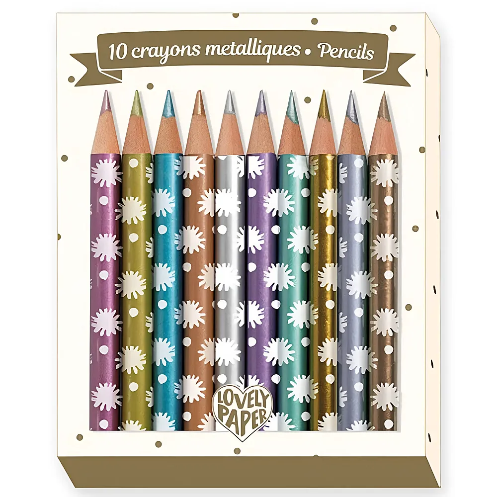 Djeco Kreativ Mini Farbstifte Metallic Chichi 10Teile | Farbe & Kreide