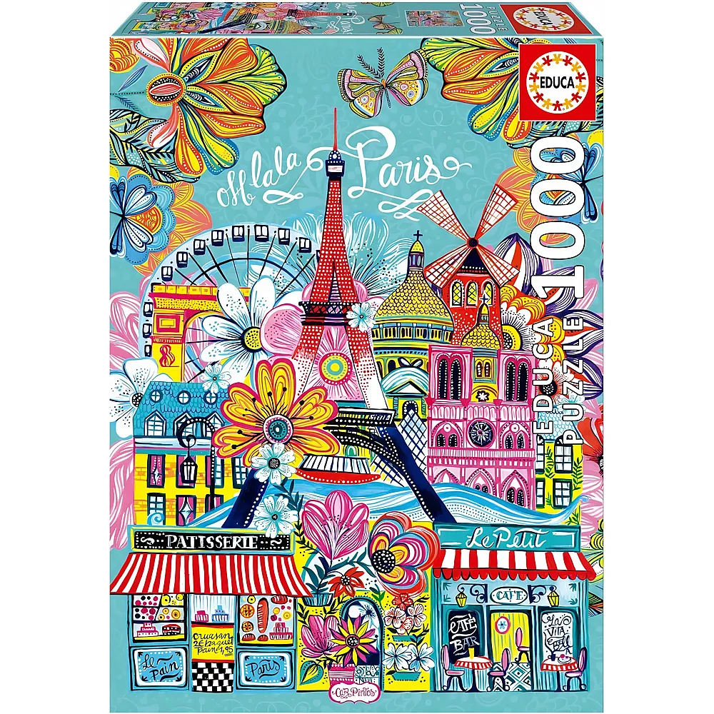 Educa Puzzle Paris mit dem Car Pintos - 1000 Teile