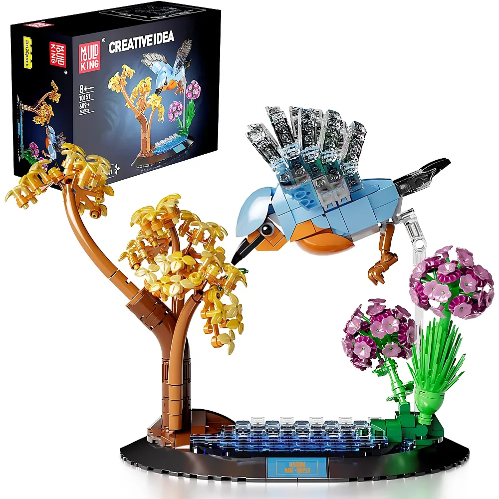 meinspielzeug - Mould King Kolibri mit Blumen 10151 | Klemmbausteine Natur