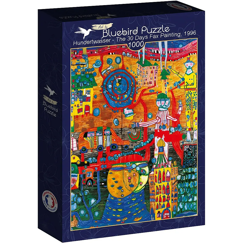 Bluebird Puzzle Friedensreich Hundertwasser The 30 Days Fax Painting, 1996 - 1000 Teile