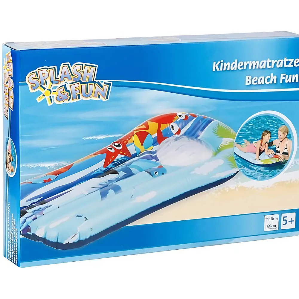 Splash & Fun Kindermatratze Beach Fun mit Sichtfenster | Wasserspielzeug