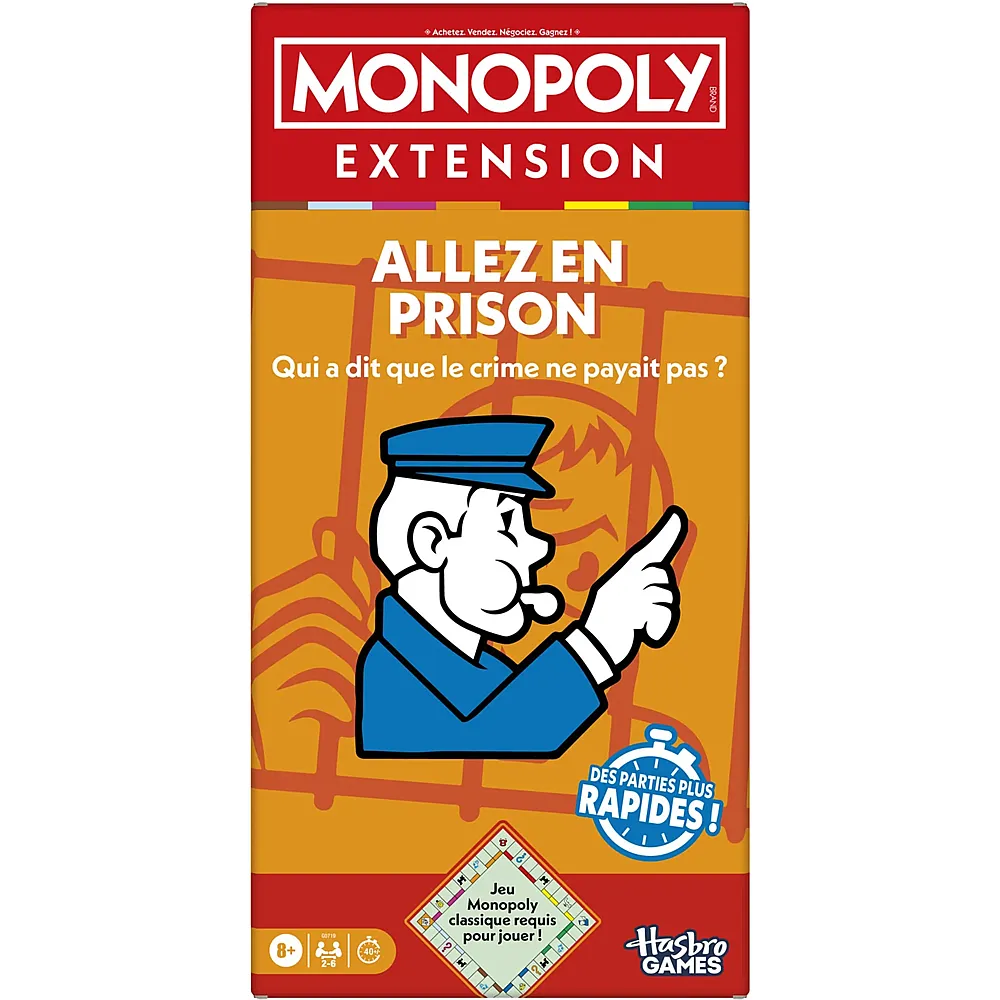 Hasbro Gaming Monopoly Extension Allez en Prison FR