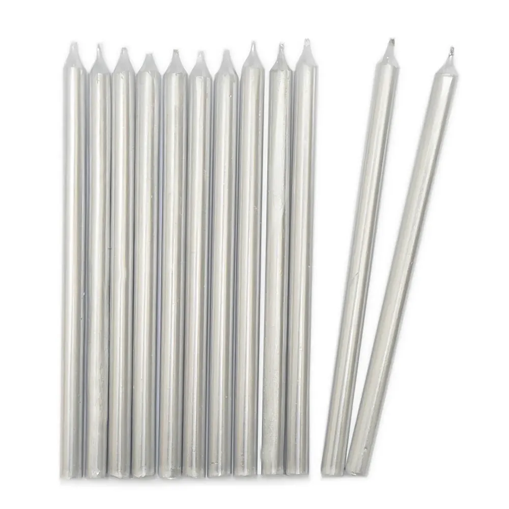 ScrapCooking Lange Kerzen Silber - 12 Teile
