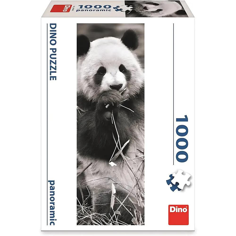 Dino Puzzle Panorama Panda im Gras 1000Teile